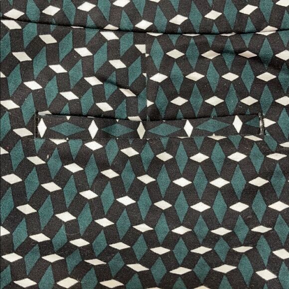 𝅺halogen Green Diamond Print Crop Ankle Pants Sz 12 - Picture 9 of 15